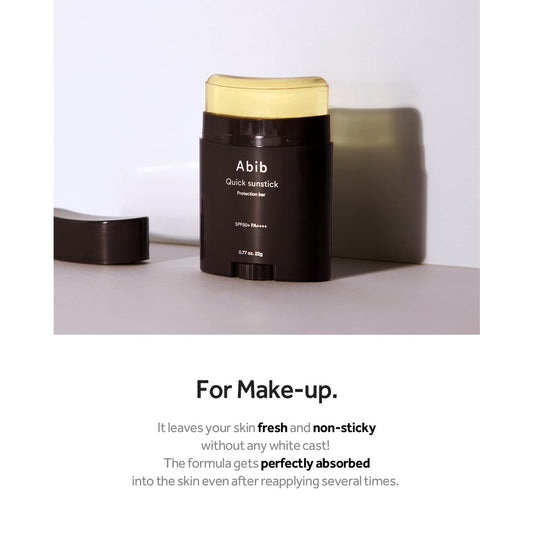 Abib Quick Sunstick Protection Bar SPF50+ PA+++ 22g EXP 10.2025 | Sun Stick Smooth finish