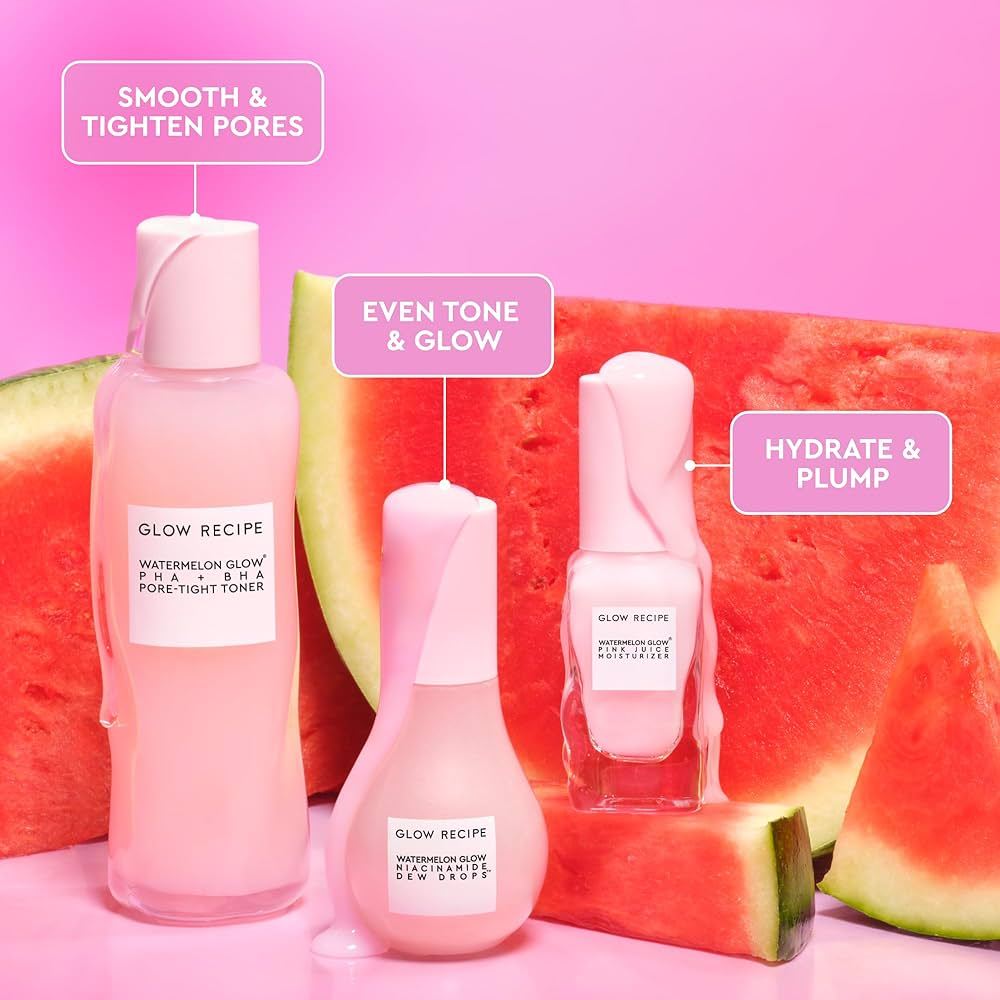 Glow Recipe Watermelon Glow Icons | 3-Pc Serum Toner Moisturizing Lotion