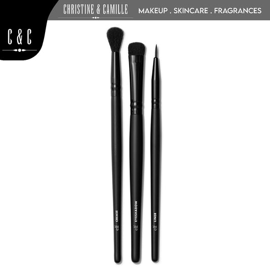ELF No Budge Brush Trio | 3-Pc Eyeshadow Brush Set