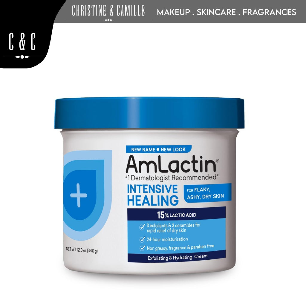 Amlactin Intensive Healing 15% Lactic Acid Cream 340g | For Flaky, Ashy, Dry Skin