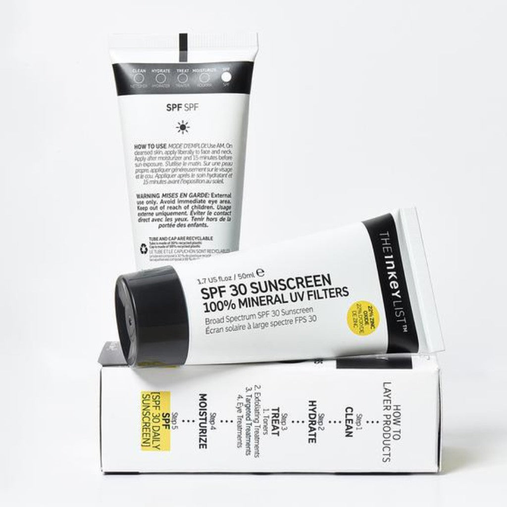 The Inkey List SPF 30 Daily Sunscreen 50ml | Broad Spectrum UVA & UVB | Best for All