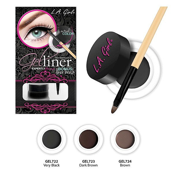 LA Girl GEL LINER KIT Eyeliner 0.2g VERY BLACK