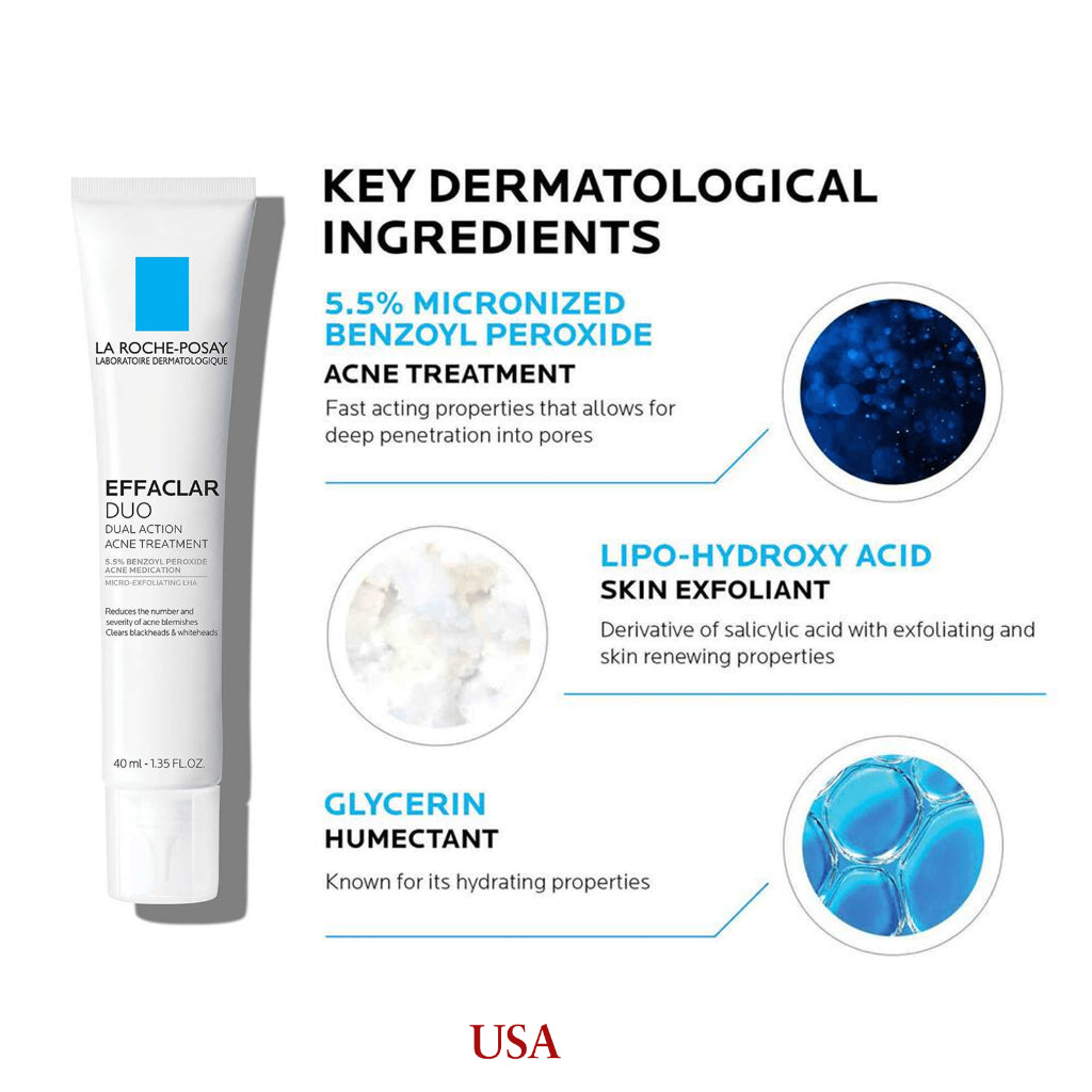 La Roche Posay Effaclar Duo 40ml | Anti-Blemish Moisturizer USA & Europe