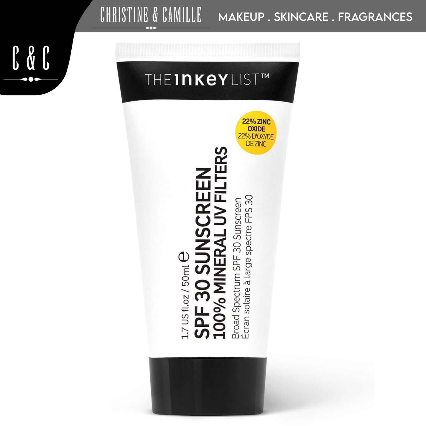 The Inkey List SPF 30 Daily Sunscreen 50ml | Broad Spectrum UVA & UVB | Best for All