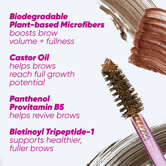 Kosas Air Brow Tinted & Clear Volumizing Treatment Brow Gel